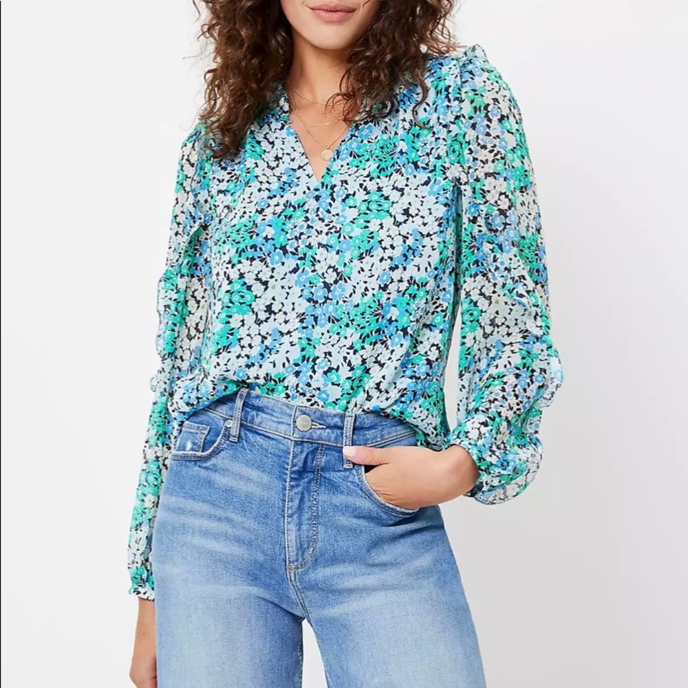Ann Taylor LOFT floral garden top